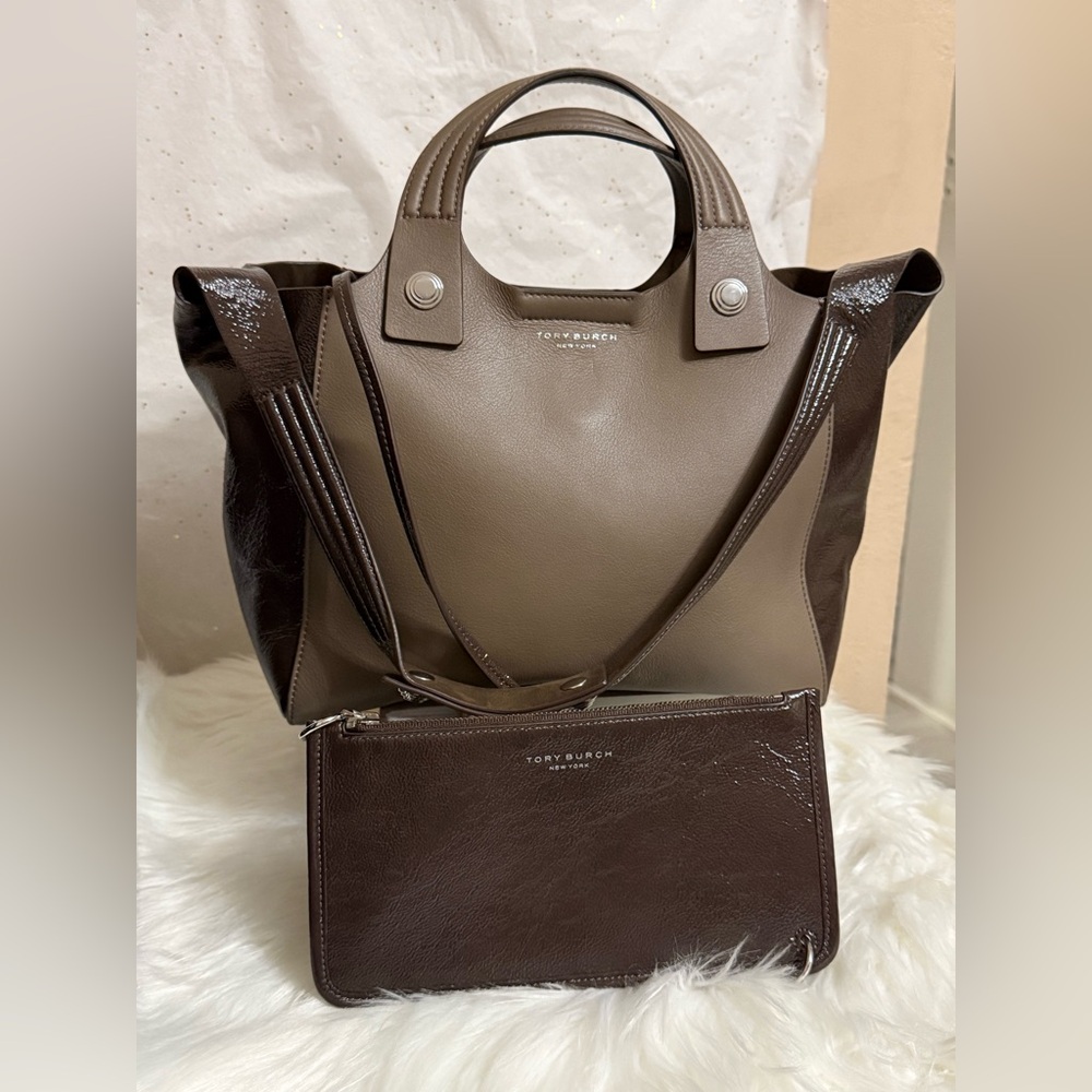Tory Burch Brown Tote with Smooth Leather Finish - Picture 3 of 14